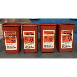 4~PACK-- Sharps Container Biohazard Needle Disposal 1 Qt Size